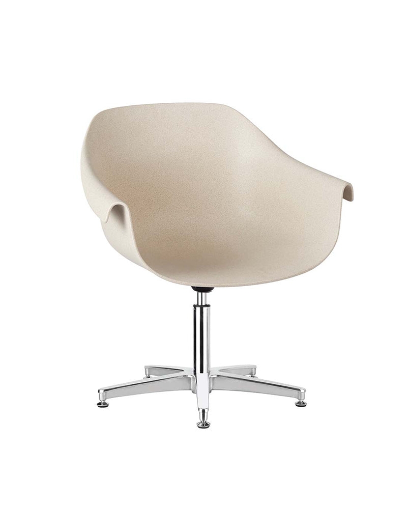 Eco - Fauteuil d’attente beige - Base étoile chromée